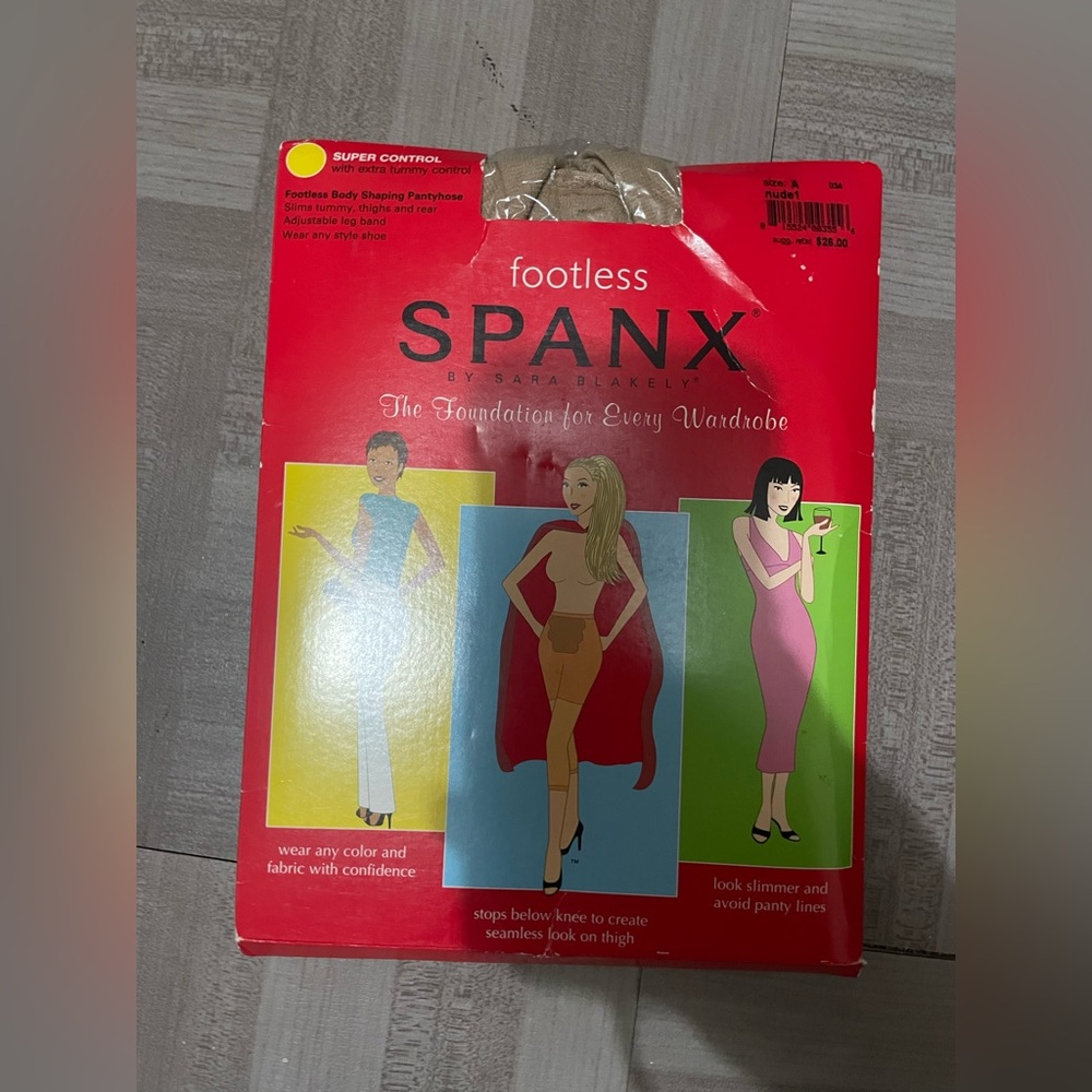 Spanx Sara Blakely Size D Black Footless Bodyshaping Pantyhose NWT size A